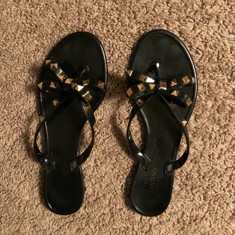 Black Studded Jelly Sandals